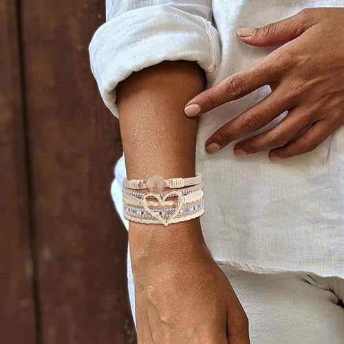 Long tiantian Boho Leather Wrap Bracelets Gifts Trendy Stuff Layered Bangles Bracelets for Women Modern Stackable Infinity Bracelets Bohemian Jewelry Gifts for Women Birthday Gifts - color: C1:Bracelets for Women Trendy(gold)