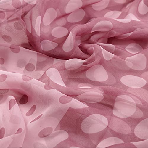 E-Clover Unique Fashion Women's Scarf Chiffon Sheer Scarves for Women Lightweight - color: Polka Dot-pink