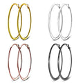 Fashion Crystal Jewelry Set Gold Plated Jewelry Weddings Dubai Gold Necklace Earrings Set Gift - color: Gold Hoop Earrings Flatten