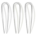 3 PCS French Hair Pins for Women, U Shaped Hair Pins for Buns, French Twists and Updos, Elegant Hair Accessories, Silver - color: Silver