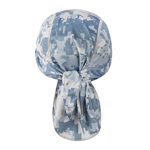 PURFUN Men Women Breathable Cycling Bandana Headscarf Adjustable Sweat Wicking Quick Dry Mesh Head Scarf Wrap Liner Skull Cap - color: Light Blue
