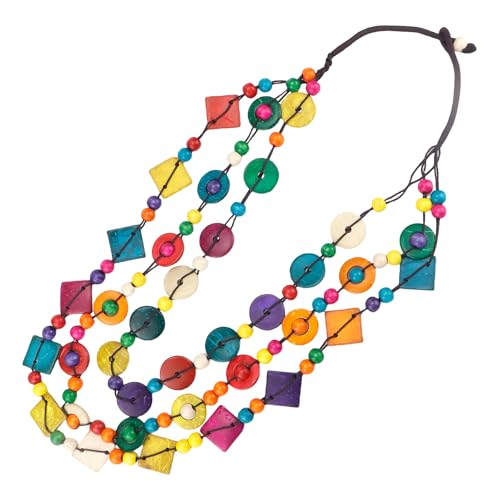 3- Layered Statement Necklace Womens Bohemia Choker Necklaces - color: Colourful