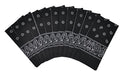 Vamqor 12pcs Bandana for women and men 100% Cotton Custom Fashion Paisley Design Multifunctional Outdoor Square Handkerchief - color: Black