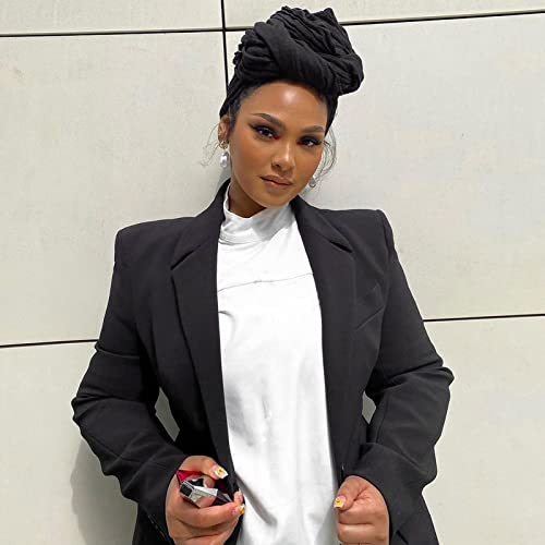 HOMELEX Head Wraps Turbans Stretch Jersey Knit Headwraps Wrap Turban Scarf Tie for Women - color: Bl-1
