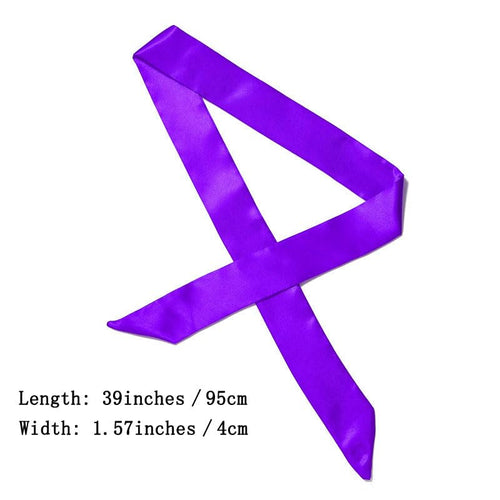 10 Pcs Long Thin Small Skinny Scarf Satin Neck Tie Ribbon Choker for Women Girls - color: Dark Purple