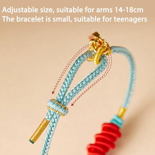 Tibetan Lucky Bracelet for Women Lucky Charm Bracelet Braided Good wishes Buddhist Style Adjustable Wrist Bracelet Red Rope Bracelets - color: Green