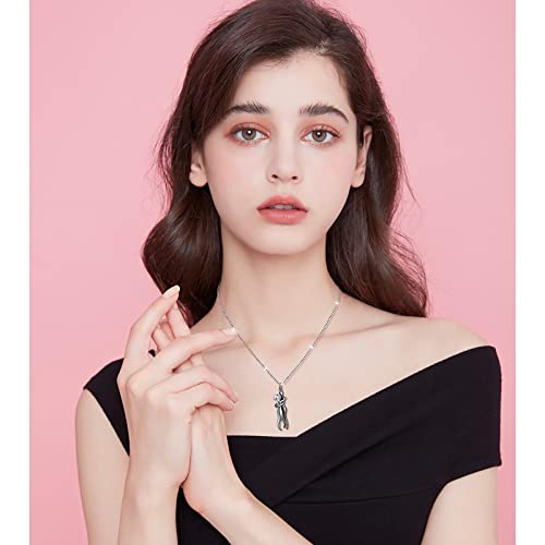 FLYOW S925 Sterling Silver Best Friend Couple Pendant Friendship Sun Moon Lotus Yin Yang Matching Bff Necklace for Women Jewelry - style: Hug