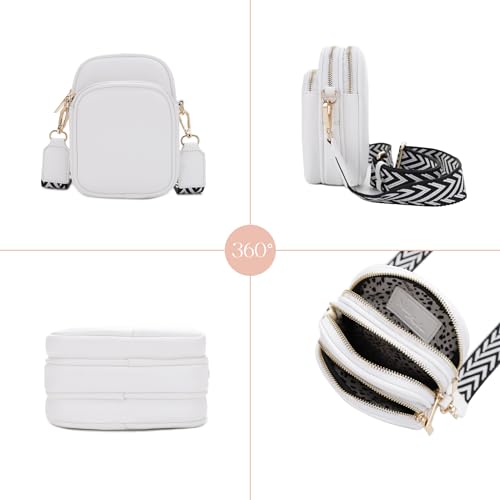 Mali+Lili, Josie Triple Zip Crossbody Bag - color: Webbing_white