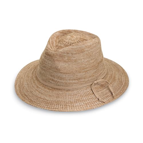 Wallaroo Hat Company Women's Victoria Fedora – UPF 50+ UV Protection, Wide Brim, Packable & Adjustable Sun Hat - color: Mixed Camel, size: Large-X-Large