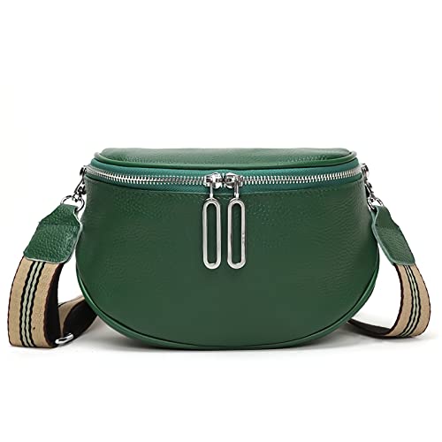 Fanny Pack Crossbody Bags For Women Genuine Leather Fashion Belt Bag Waist Purse (Green01) - color: Green01