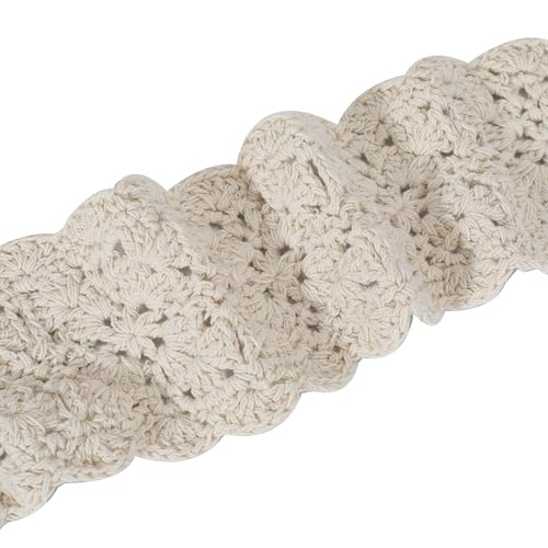 ZLYC Women Floral Headband Handmade Crochet Knit Vintage Hair Bands (Plain Ivory White) - color: Plain Ivory White