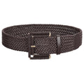 JASGOOD Women Wide Woven Belt for Dresses Rattan Waist Belt Braided Boho Belt with Square Buckle - color: Dark Brown, size: Fit Waist Size 28-32inch
