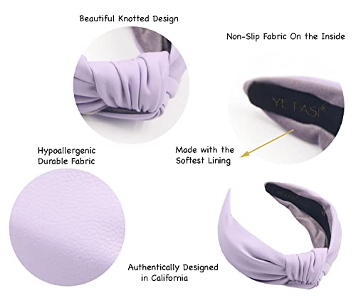 Leather Headbands for Women Purple Stylish Year-round Wearable All Day. Head bands Adult Women Trendy Head bands for Women's Hair Knotted Headband is Top Knot Womens Fashion Designer for Girls - color: Purple