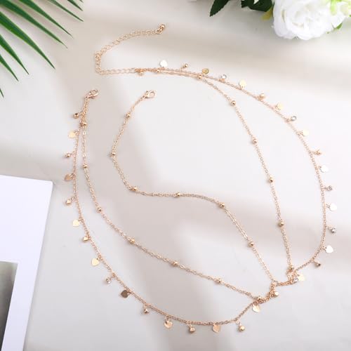 Head Jewelry for Women Rhinestone Sequin Gold Head Chain Boho Egyptian Gold Headpiece Hair Accessories for Women Egyptian Hair Accessories Festival Prom Wedding Bridal