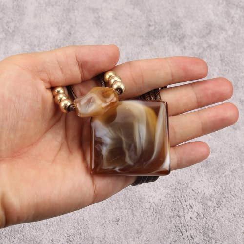 Bohemian Necklaces for Women Long Leather Necklace with Large Pendant Chunky Boho Hippie Jewelry Pendant Chocker Necklace - style: Bohemian Style Pendant Necklace