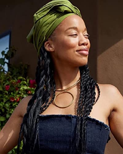 HOMELEX Head Wraps Turbans Stretch Jersey Knit Headwraps Wrap Turban Scarf Tie for Women - color: Gn-2