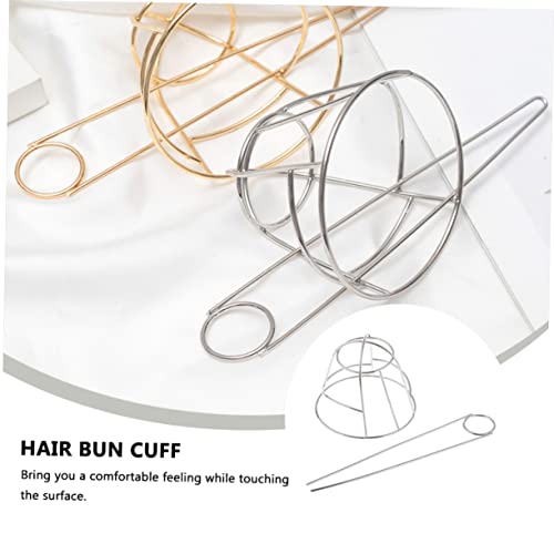 Angoily Metal Bird Cage Hairpin Hair Bun Holder Silver Hair Stick for Women Wedding Party Updo Accessories 3.07X2.83 Inches