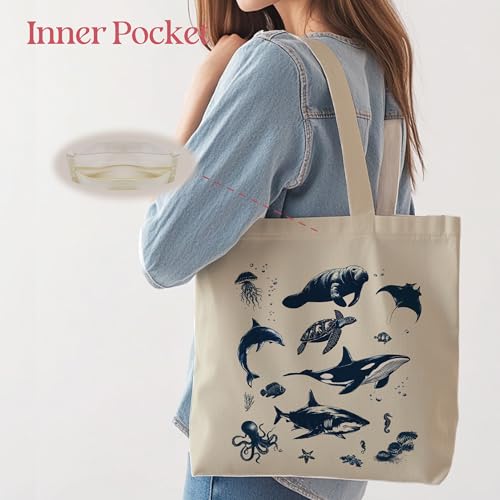Aesthetic Tote Bag for Women | Medium Size with Inner Pocket | Stylish & Practical - color: Aqua
