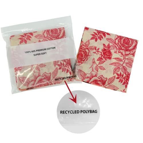 Single Pack Bandanas 60s Premium Cotton Soft Thin Handfeel Large Handkerchief for Men and Women - color: 1 Pack-pink Rose