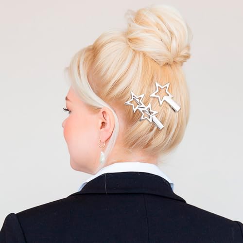 24pcs Cute Metal Hair Clips, 12 Styles Silver Hair Clip Alligator Barrettes, Rectangle Wavy Non-Slip 2000s Hair Accessories for Women Daily, Party