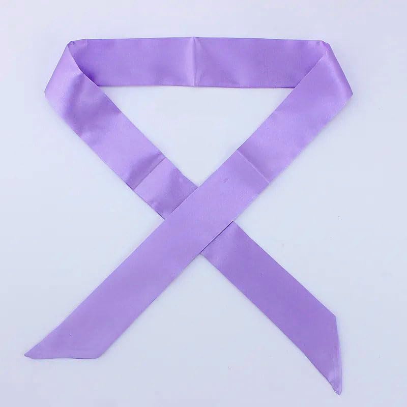 10 Pcs Long Thin Small Skinny Scarf Satin Neck Tie Ribbon Choker for Women Girls - color: Light Purple