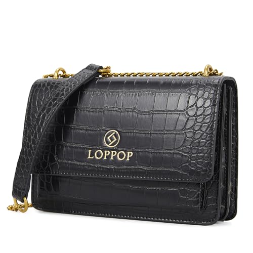 LL LOPPOP Women's Small Classy Crossbody Purse Top Handle Handbags Leather Satchel Bags for Women - color: C-black(2052)