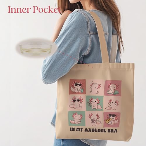 Aesthetic Tote Bag for Women | Medium Size with Inner Pocket | Stylish & Practical - color: Salmon