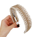 TEBIEKOY Fashion Linen Headbands for Women Wide Cotton Twine Boho Woven Hairband Style Non Slip Head Band Summer Beach Hair Accessory