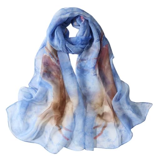 Xyueanlo Fashion Scarves for Women Lightweight Elegant Scarf Sunscreen Wraps Shawls - color: Blue