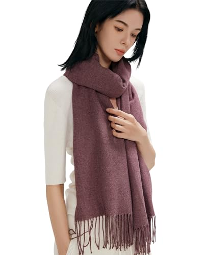 maamgic Women's Winter Scarf Soft Warm Scarf for Women Cozy Shawl Wraps for Women Lightweight Pashmina Style Wrap - color: Solid Reddish Brown