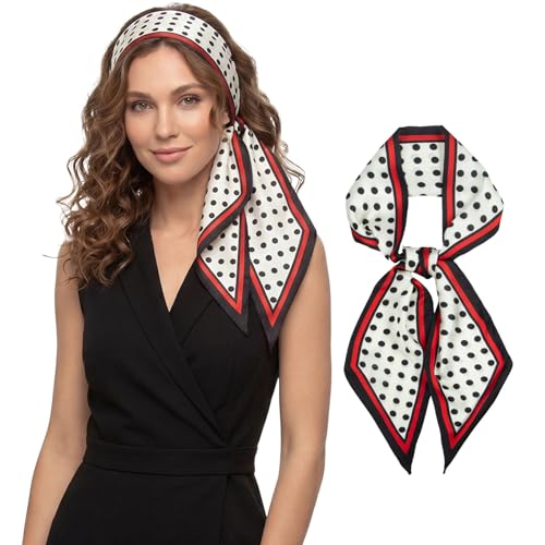 RIIQIICHY Hair Scarf for Women Like Silk Scarves Headband Neck Scarfs Twilly Purse Accessories - color: C002