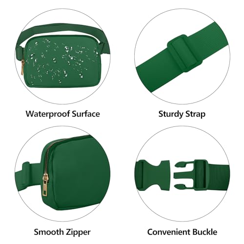 VOROLO Fanny Pack For Women And Men Crossbody Bag Belt Bag with Adjustable Strap Graduation Gifts Deep Green - color: Deep Green, style: 1 Pack Fanny Pack