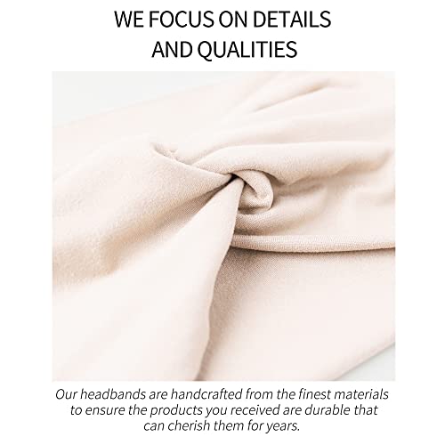 Jesries 10 PCS Women Headbands African Wide Hair Wrap Extra Turban Head Bands for Lady Large Sport Workout Stretch Non-slip Big Hair Bands - color: Khaki