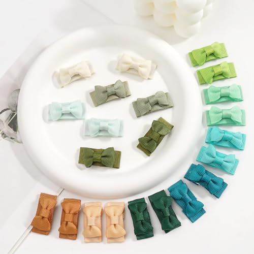 CÉLLOT 90 pcs Mini Grosgrain Ribbon Bows - Snap Clips for Baby Toddlers Infants' Fine Thin Hair - color: 90pcs/45color