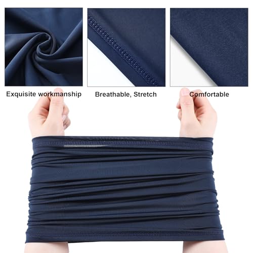 Geyoga 6 Pieces Summer UV Protection Cooling Neck Gaiter Face Clothing Neck Gaiter Mask Scarf Sunscreen Breathable Bandana - color: Dark Color