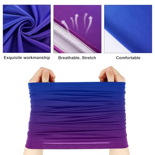 Geyoga 6 Pieces Summer UV Protection Cooling Neck Gaiter Face Clothing Neck Gaiter Mask Scarf Sunscreen Breathable Bandana - color: Gradient Color
