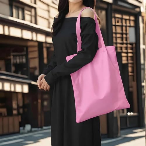 1 Pack Available Premium Canvas Reusable Tote Gift Bags,Made of Natural Canvas with Handle,Work,DIY,Shopping(Pink) - color: C4-pink 1 Pack