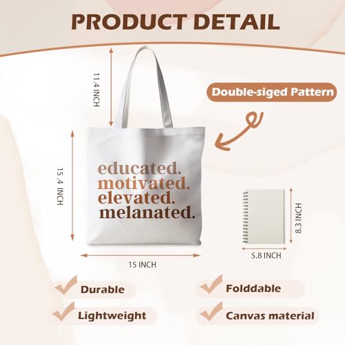 Motivational Canvas Tote Bag,Positive Affirmation Gifts for Women Men Reusable Grocery Shopping Tote Bag Purse - color: Motivated Words