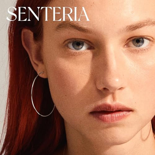 Senteria 925 Sterling Silver Hoop Earrings for Women Hypoallergenic Endless Silver Thin Hoop Earrings for women Lightweight Large Big Endless Thin Hoops Earring 30/40/50/60/70mm - color: 50mm Silver