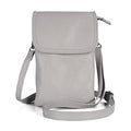 befen Genuine Leather Small Crossbody Bags for Women Cell Phone Bag Cross Body Purses,Silver Zipper - color: Beige Grey