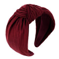 YISSION Wide Knotted Headbands for Women Non Slip Head Band Red Headband Fashion Top Knot Hairband Hair Accessories for Women Girls - color: Red