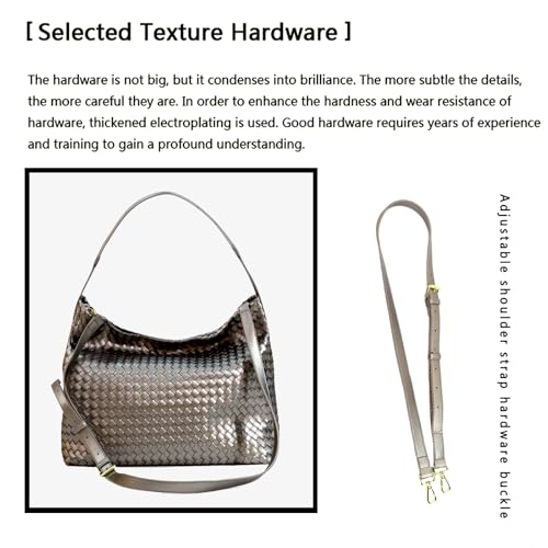 JINMANXUE Women Boston Bag, Woven Hobo Tote Handbag and Purses, Female Satchel Messenger Bags, Fashion Shoulder Crossbody Bag - color: Ebony Gold