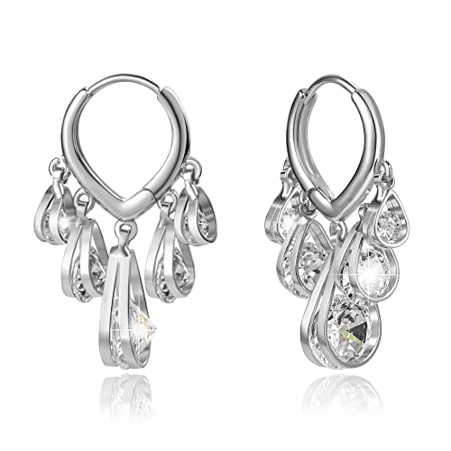 Huggie Earrings for Women 14K Gold Plated Earrings Dainty Statement Sterling Silver Cute Dangle Earring Hypoallergenic Huggie Hoop Earrings for Wome Trendy Prom Party Jewelry Gift - color: 3-silver