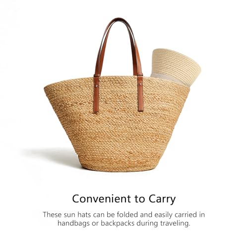 DRESHOW Women Straw Sun Hat Short Brim Panama Travel Fedora Summer Hat Roll Up Beach Cap for Women UPF 50+ - color: 1 Pack Rolled Hat: Beige