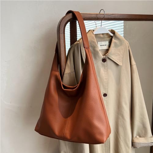 Straw Hobo Bag for Women 2026 Boho Woven Beach Purse Large Summer Straw Tote with Lining Black Raffia Shoulder Bag | straw material - color: Pu-hobo Brown