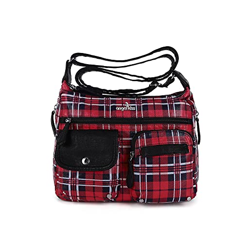 Angel Kiss Crossbody Bags for Women, Ladies Shoulder Handbags and Purses Medium Faux Leather Pocketbooks | Ladies - color: 1red/Black