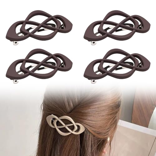 Vintage French Barrette Clips, 2025 New 4 Pack Hair Accessories for Women & Girls, Thick to Thin Hair (A1) - color: A1