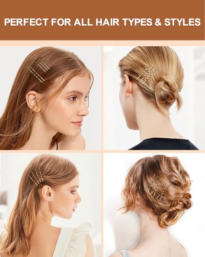 MAORULU 2.16 Inch Hair Bobby Pins with Cute Case, 200 CT Bob Pins for Buns, Premium Hair Pins for Kids, Girls and Women, Great for All Hair Types (Variety Pack Blonde) - color: Variety Pack Blonde