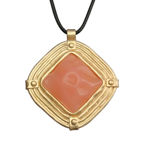 Jeilwiy Leather Necklace for Women Funky Necklace Choker String Cord Necklace with Pendant Boho Style Jewelry - style: Large Necklace