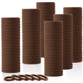 LuSeren 120 Pcs No Damage Hair Ties for Thick Hair, Large Soft Seamless Nylon Hair Elastics for Women, Ponytail Holders, Hair Accessories – brown - color: Brown